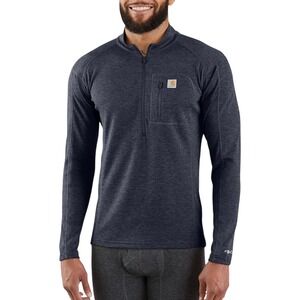 Carhartt Force 1/2 Zip Long Sleeve Pullover Men Navy Blue Heather M/M